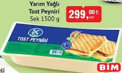 SEK YARIM YAĞLI TOST PEYNİRİ 1500 G